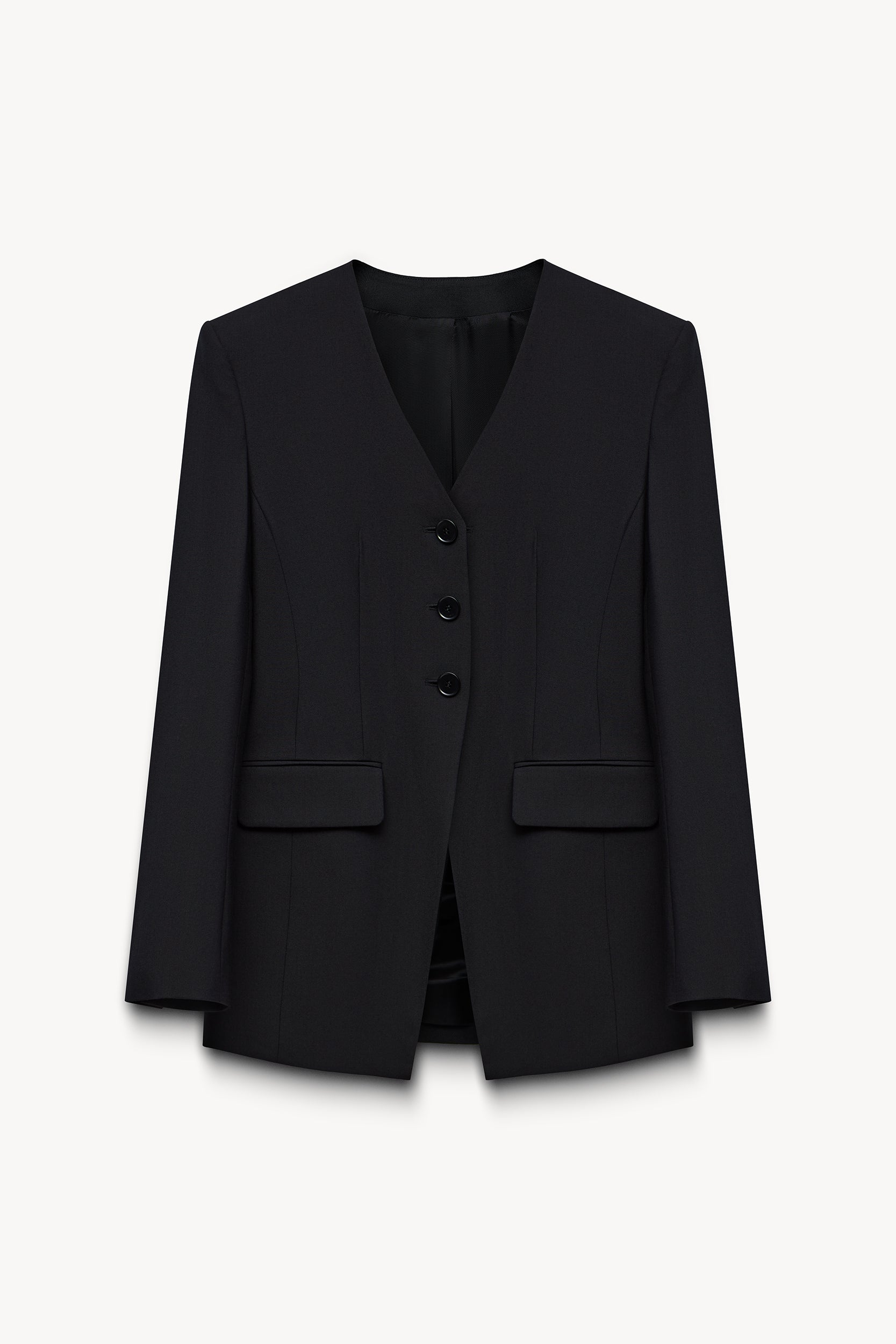 Lapelless elongated blazer PINXIT