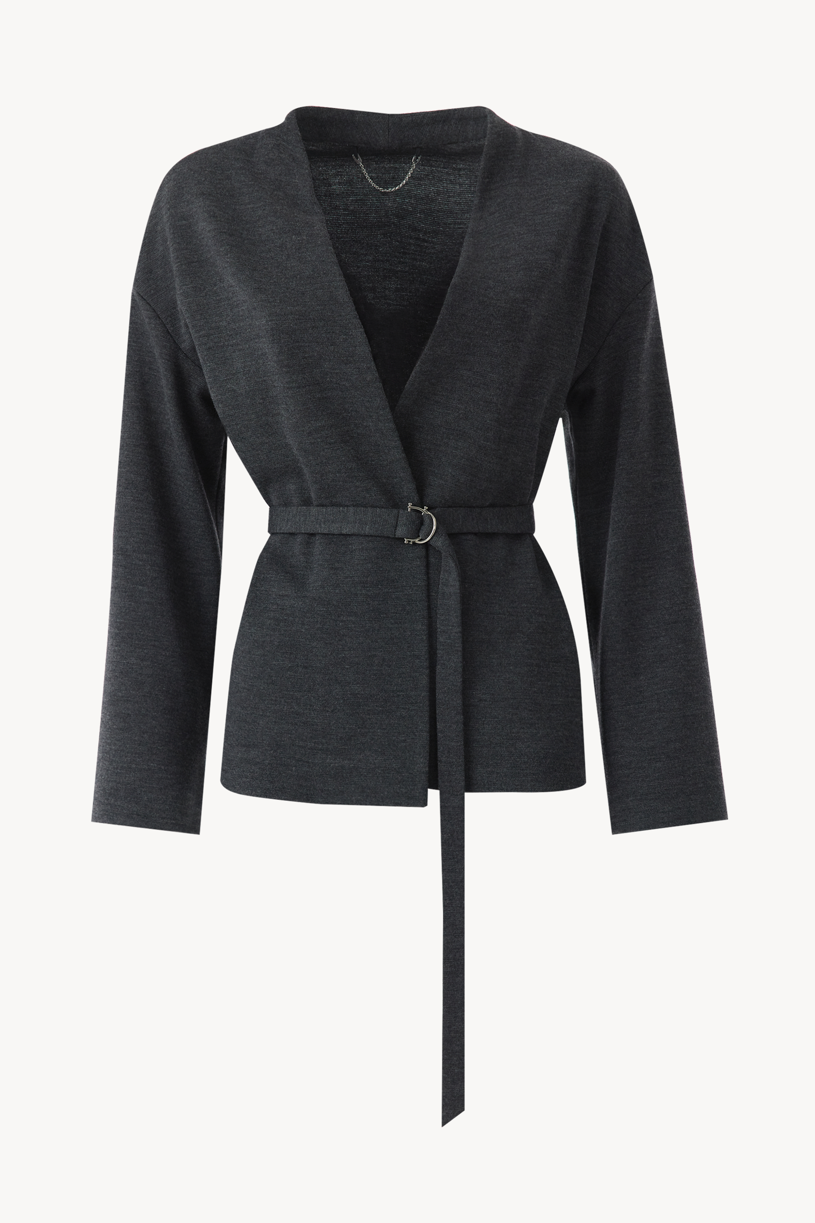 Knit blazer without closure Dark gray melange PINXIT S