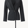 Knit blazer without closure Dark gray melange PINXIT S