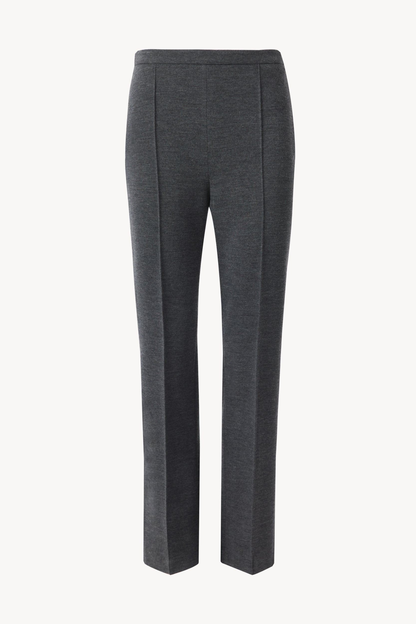 Tapered wool knit trousers Dark gray melange PINXIT EU 34