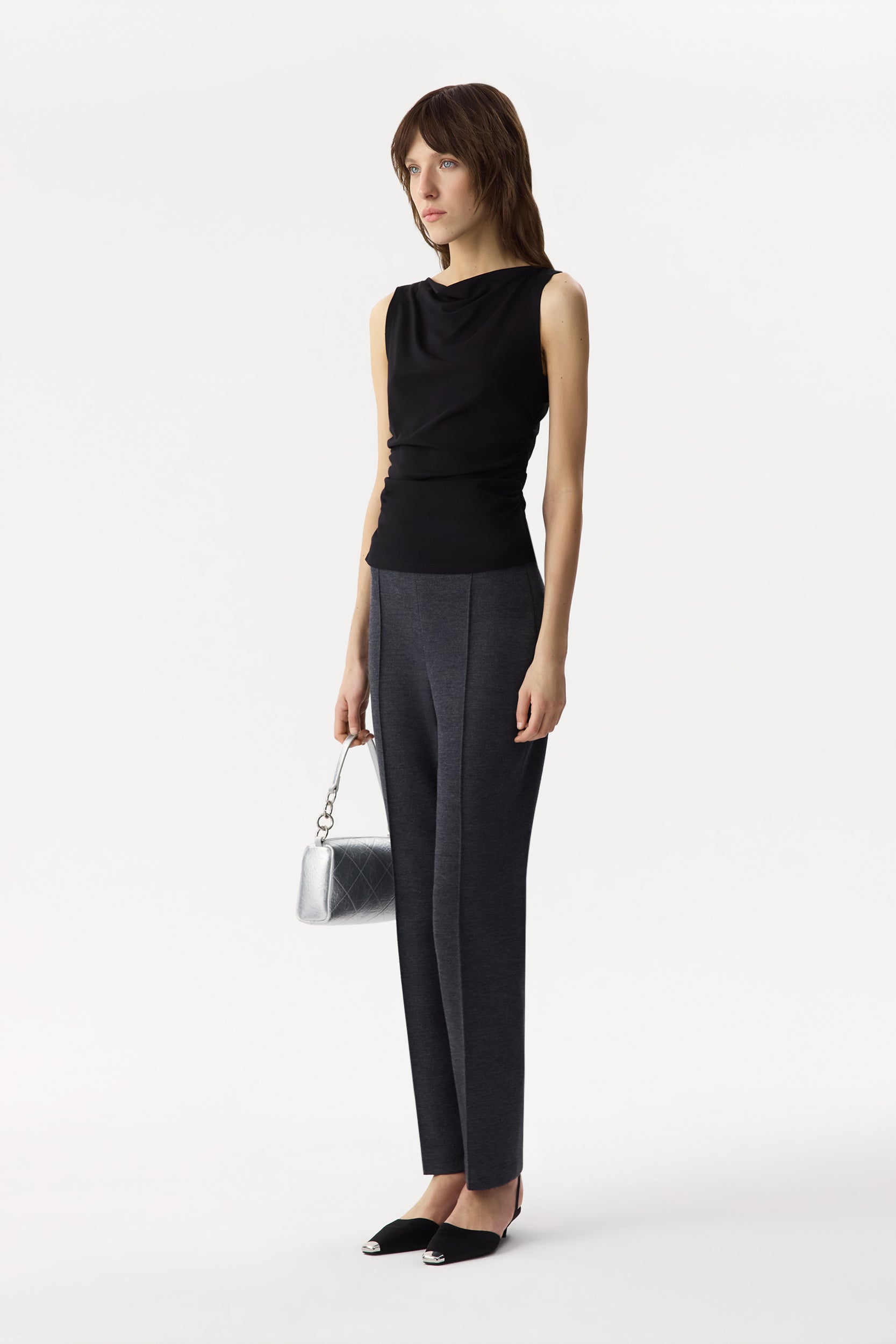 Tapered wool knit trousers PINXIT
