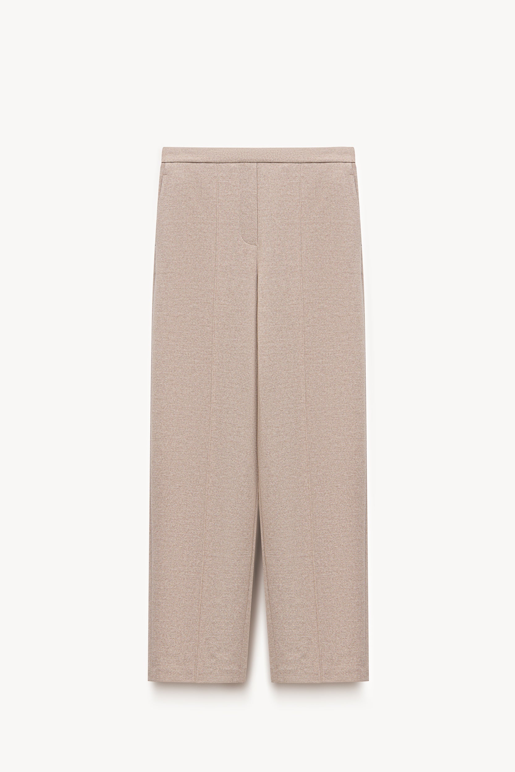 Knit trousers with wool Beige PINXIT EU 36