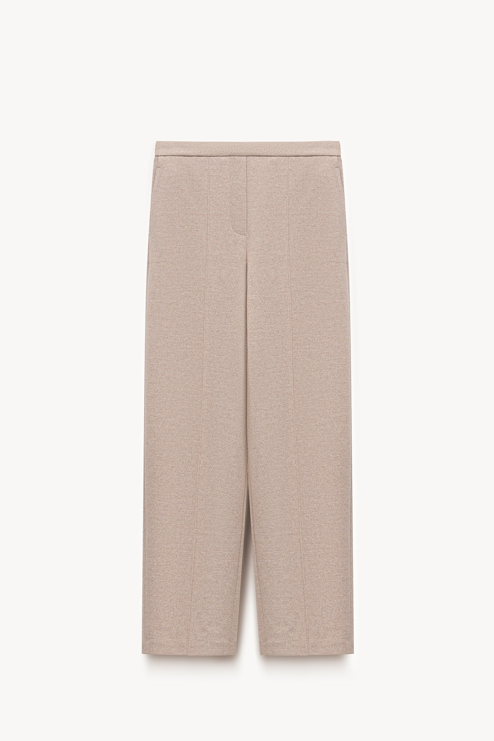 Knit trousers with wool Beige PINXIT EU 36