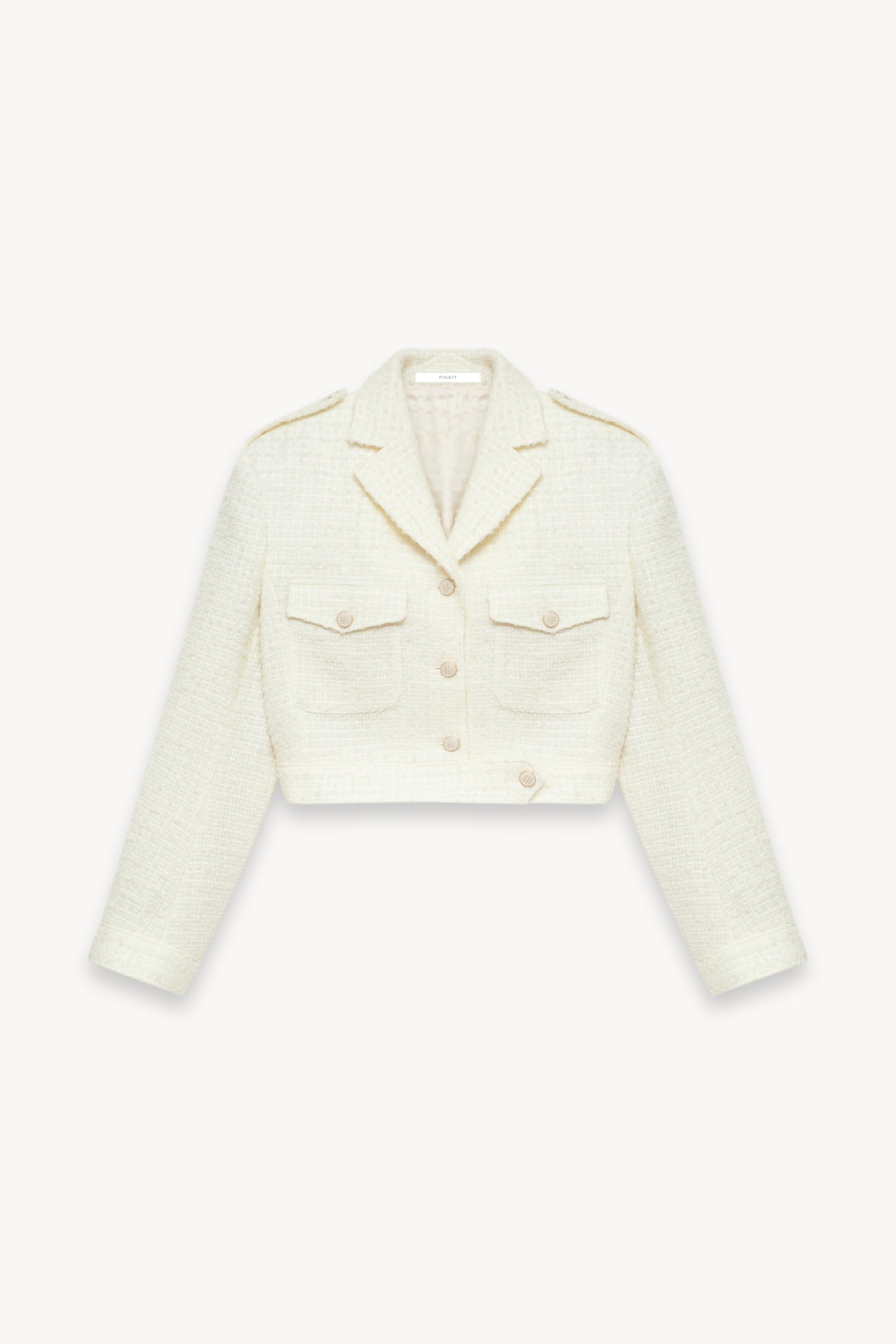 Tweed cropped blazer Ecru PINXIT EU 34