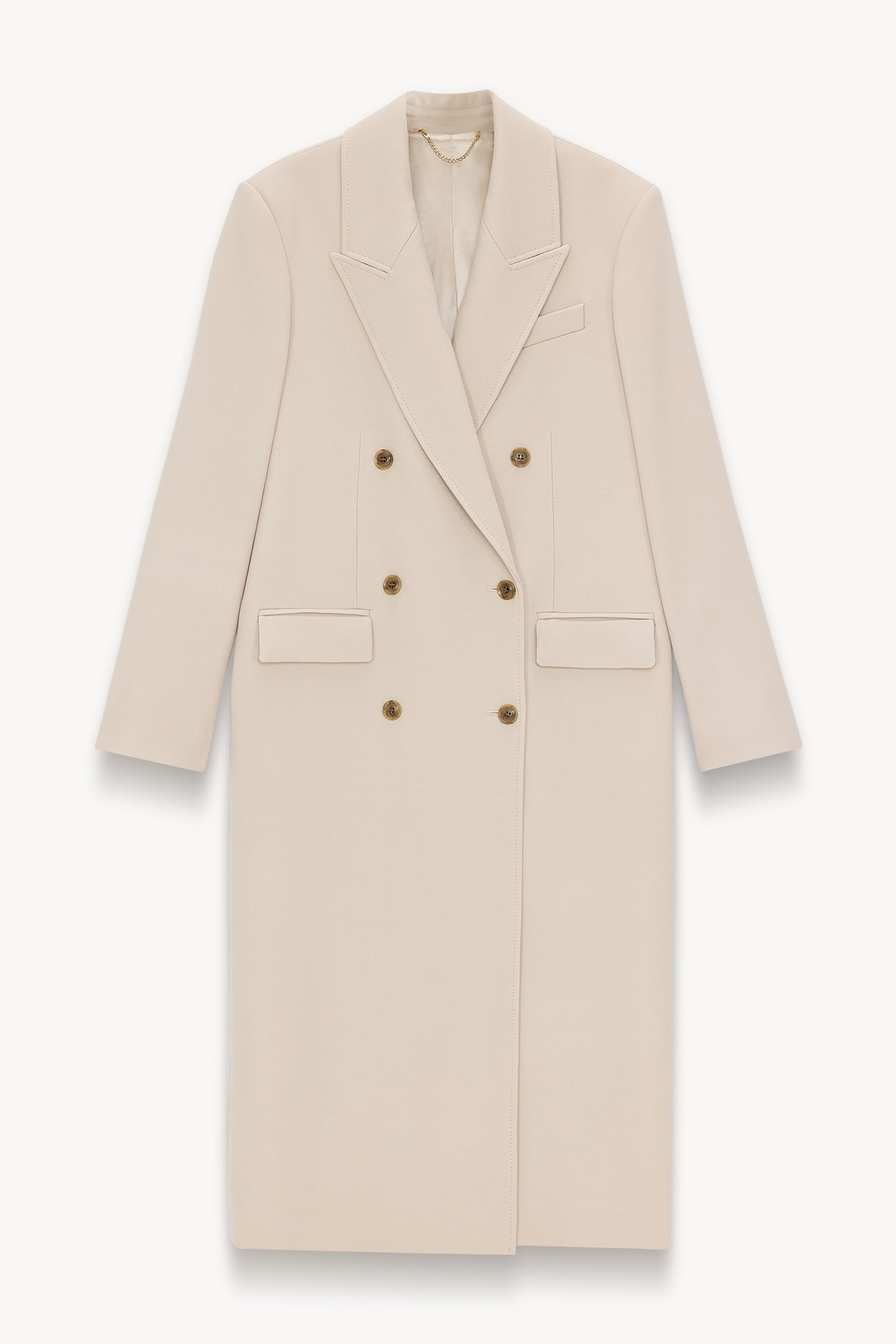 Double-breasted wool-blend coat Ivory PINXIT EU 36
