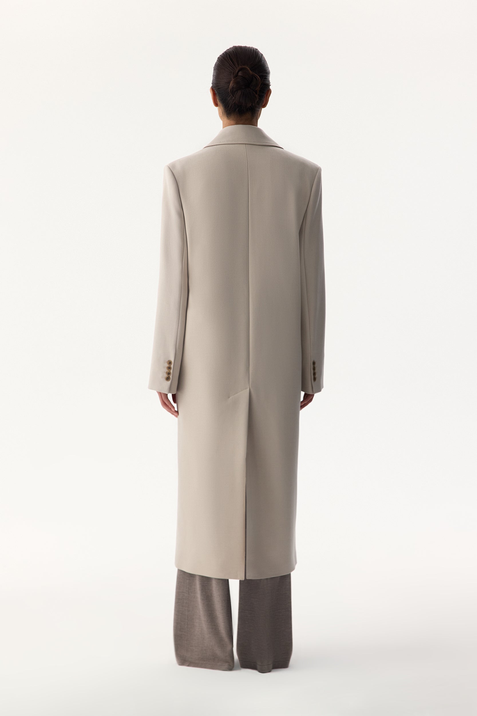 Manteau à boutonnière croisée en laine mélangée