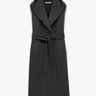 Sleeveless wool robe coat Smoke melange PINXIT S
