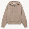 Wool with angora knitted hoodie Light beige melange PINXIT S
