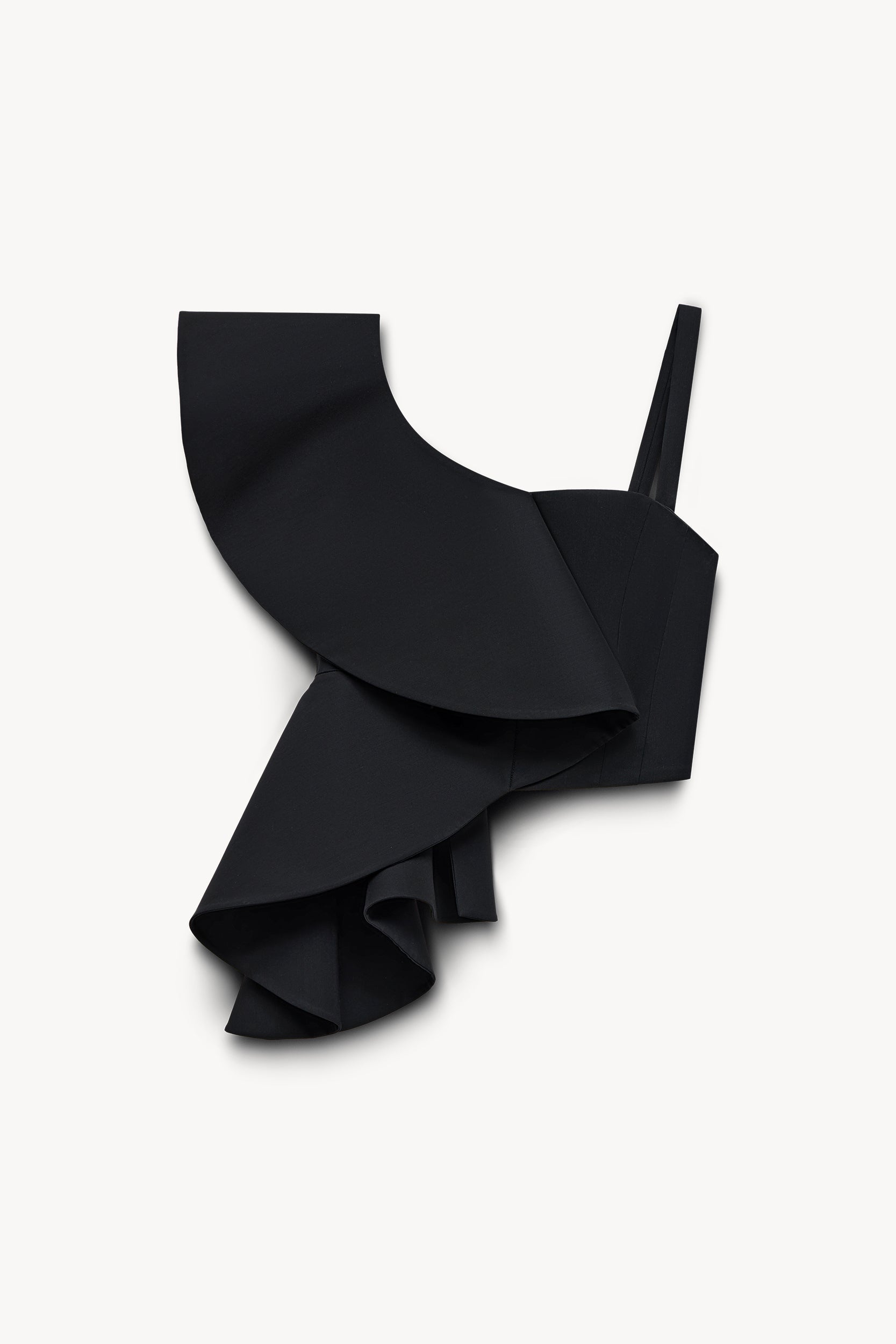 Ruffles and removable strap cropped top Black PINXIT EU 34
