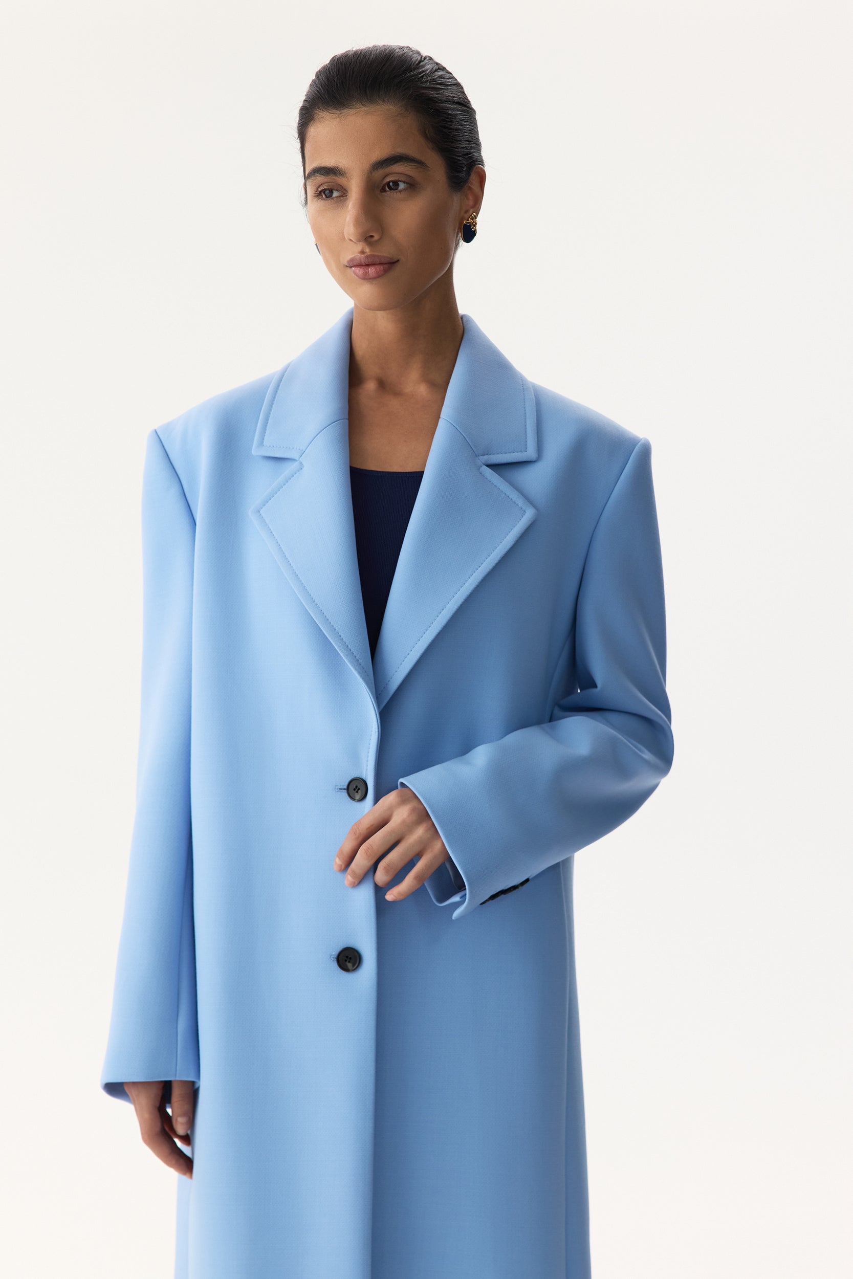 Single-breasted coat with wool PINXIT