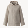 Car coat in wool and cashmere Gray beige PINXIT S/M