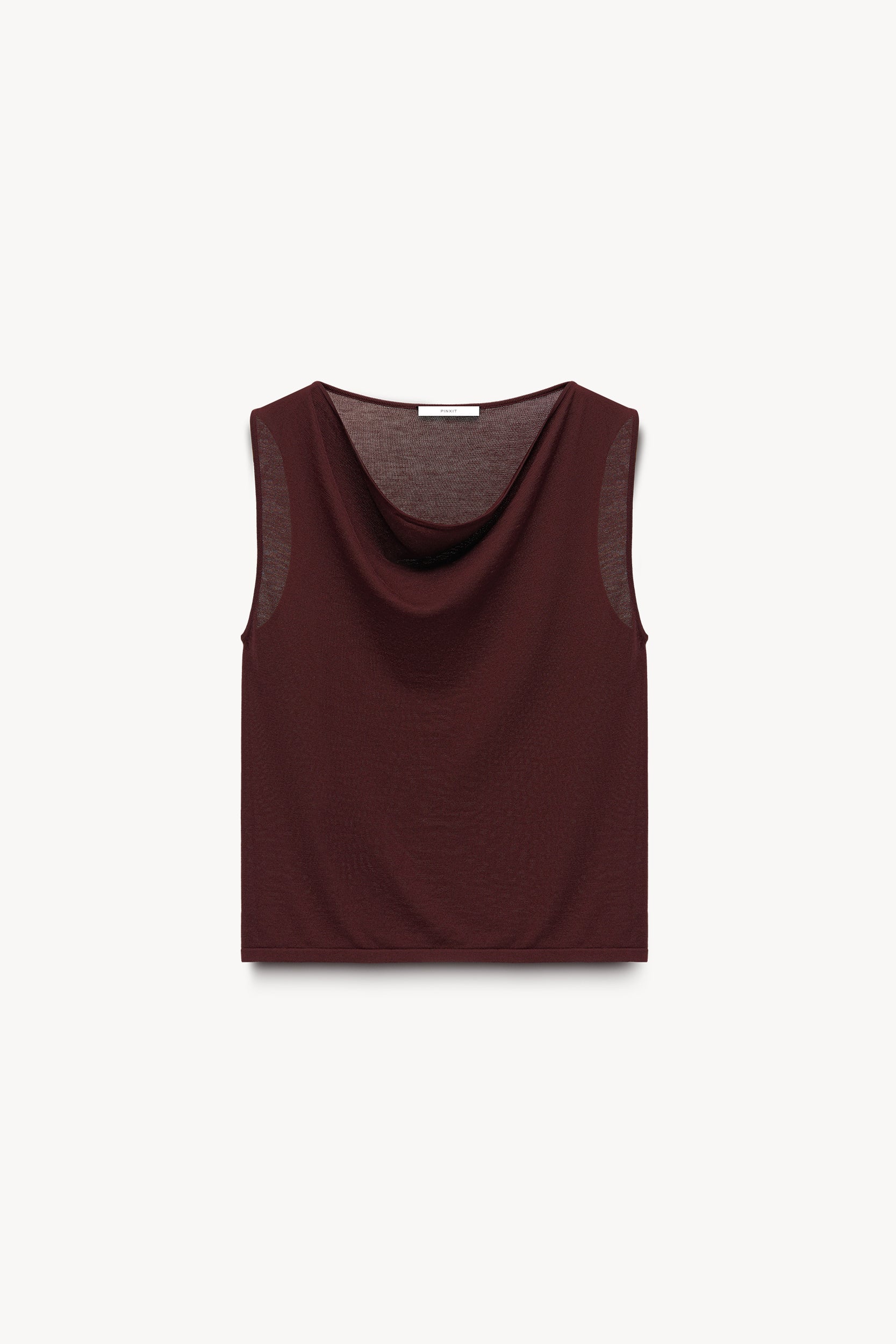 Knit with wool cowl neck top Marsala PINXIT S