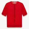 Wool cardigan with silk Red PINXIT XS
