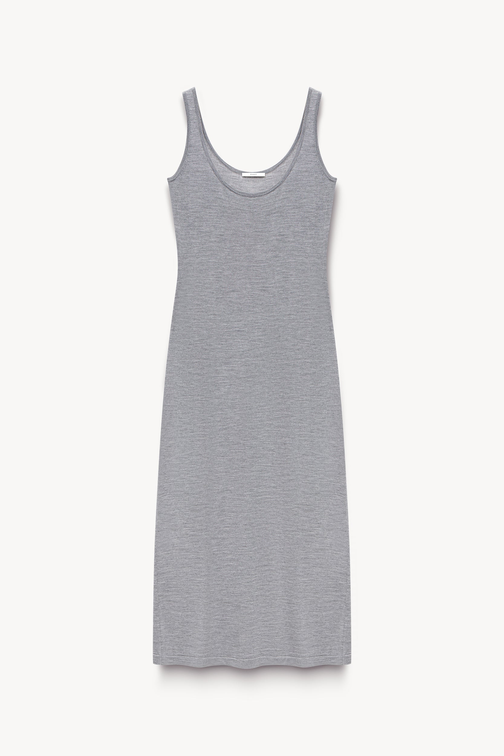 Wool with silk knit dress Light gray melange PINXIT S