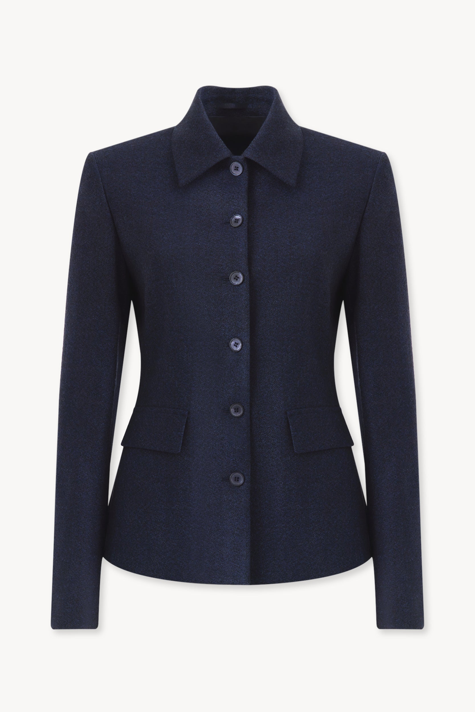 Shirt-style wool blazer Blue/Black PINXIT EU 34