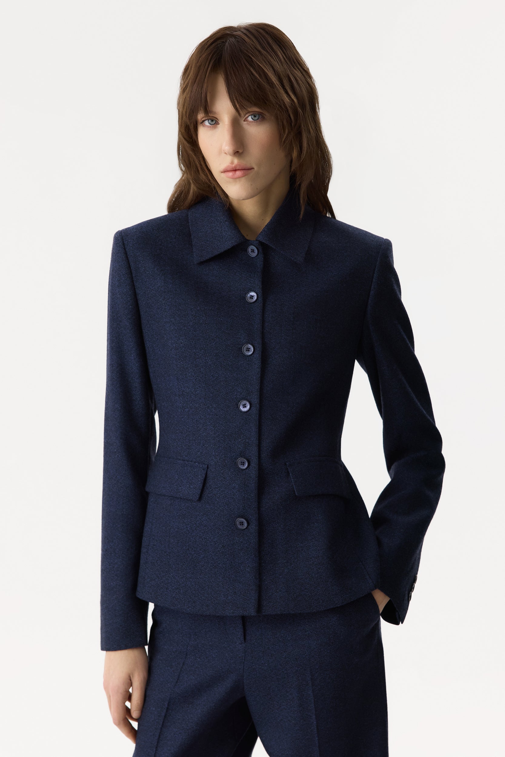 Shirt-style wool blazer PINXIT