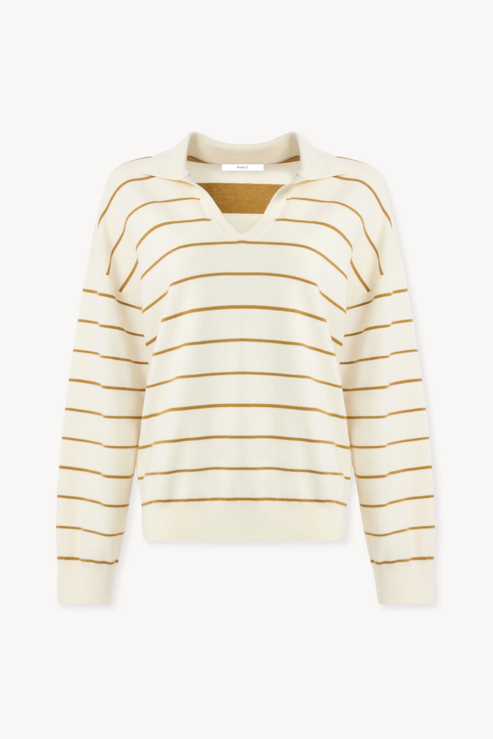 Striped knit polo Ecru/Mustard PINXIT XS