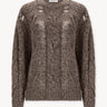 Cashmere and silk jumper Coffee melange PINXIT S