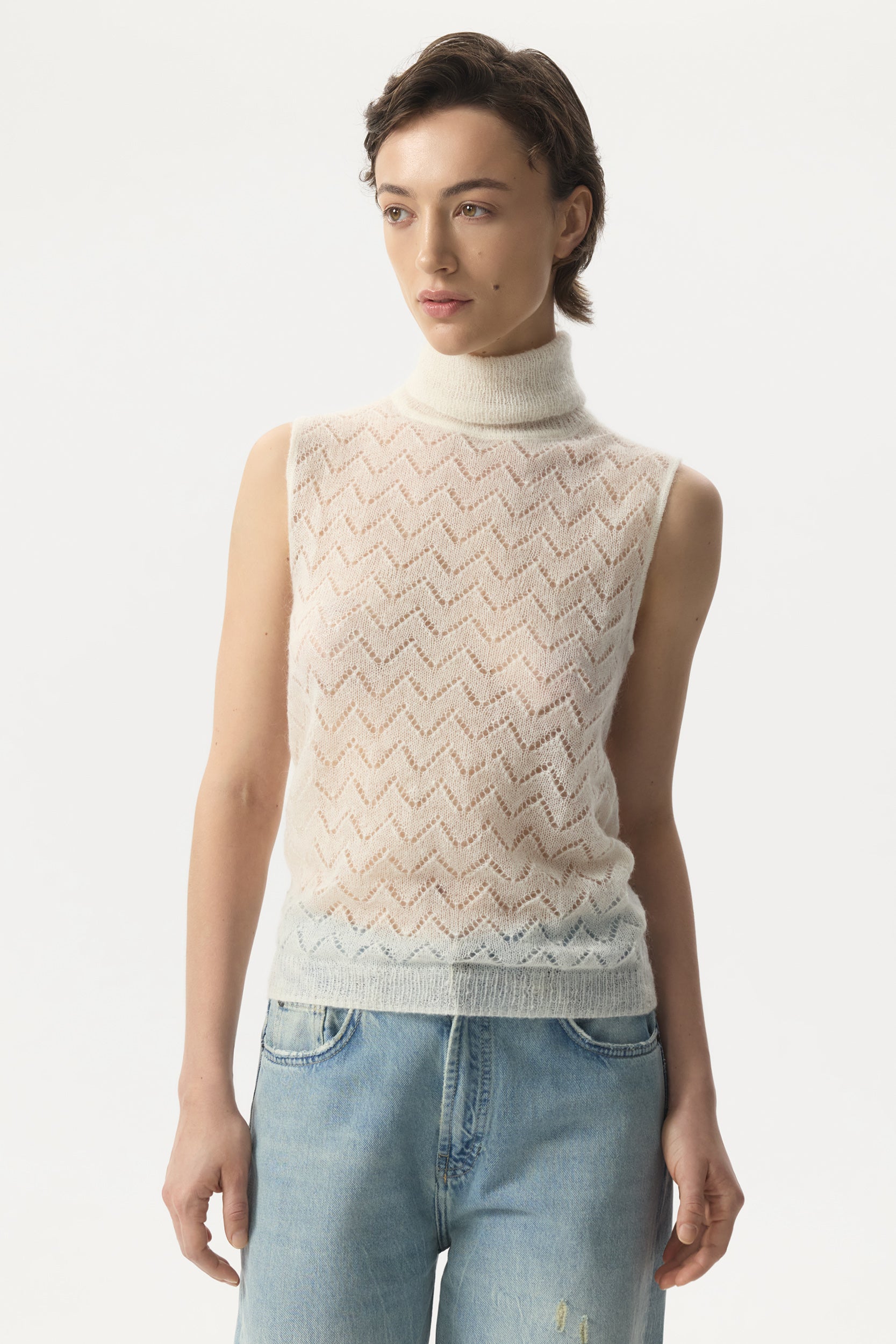 Wool and mohair top PINXIT