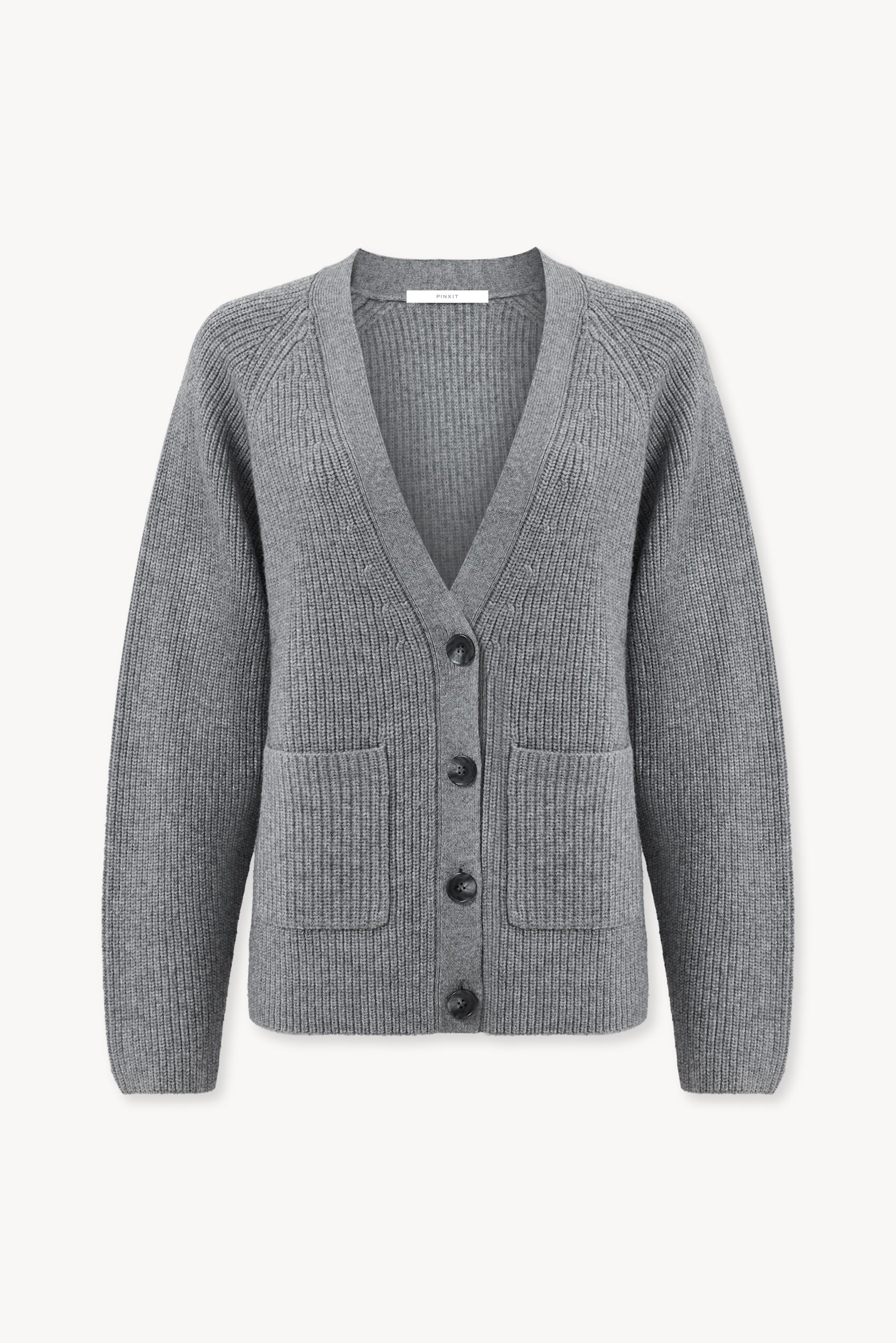 Wool and cashmere cardigan Light gray melange PINXIT S