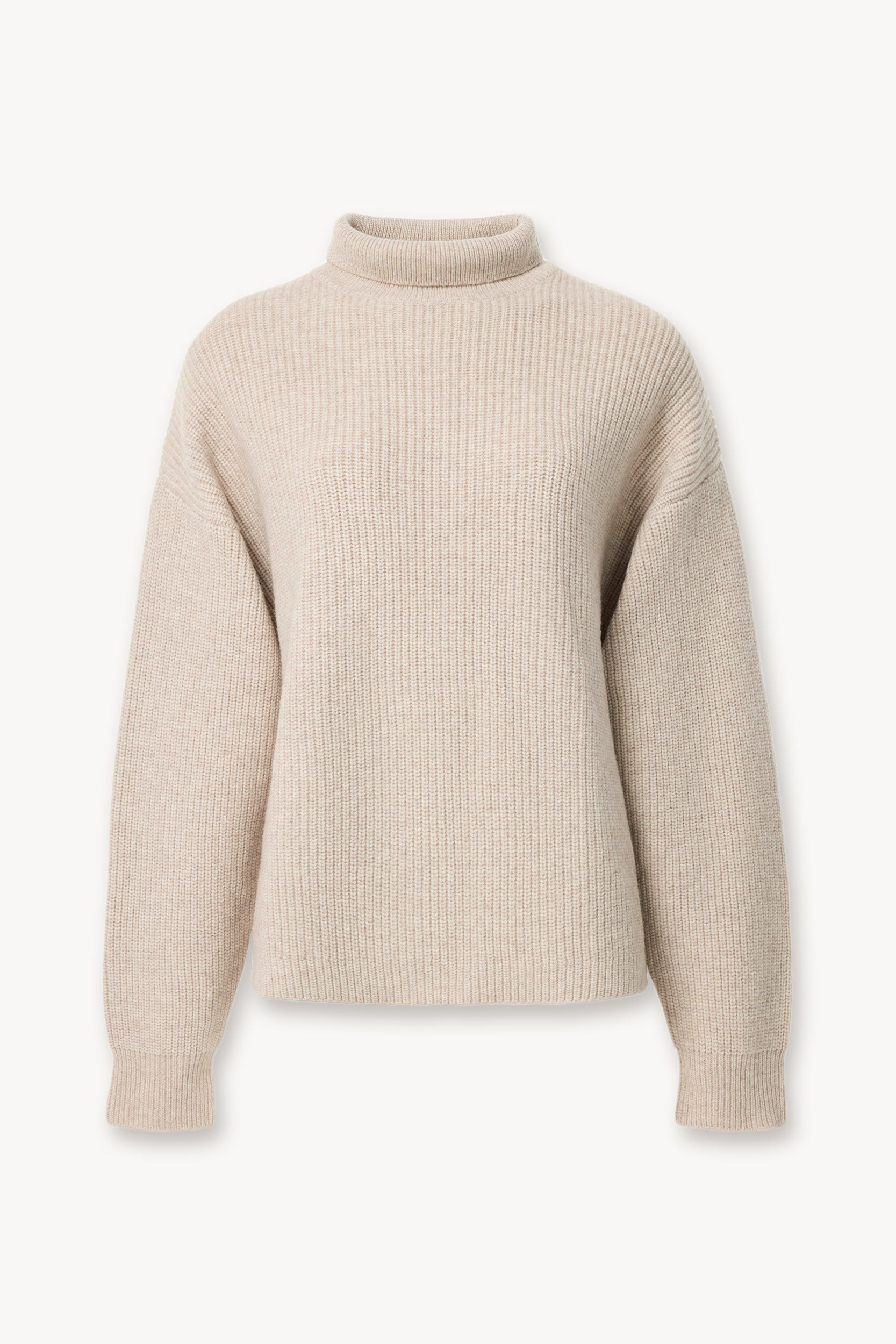 Oversized wool and cashmere sweater Light beige melange PINXIT S