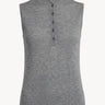 Button-up top in wool and silk Light gray melange PINXIT S