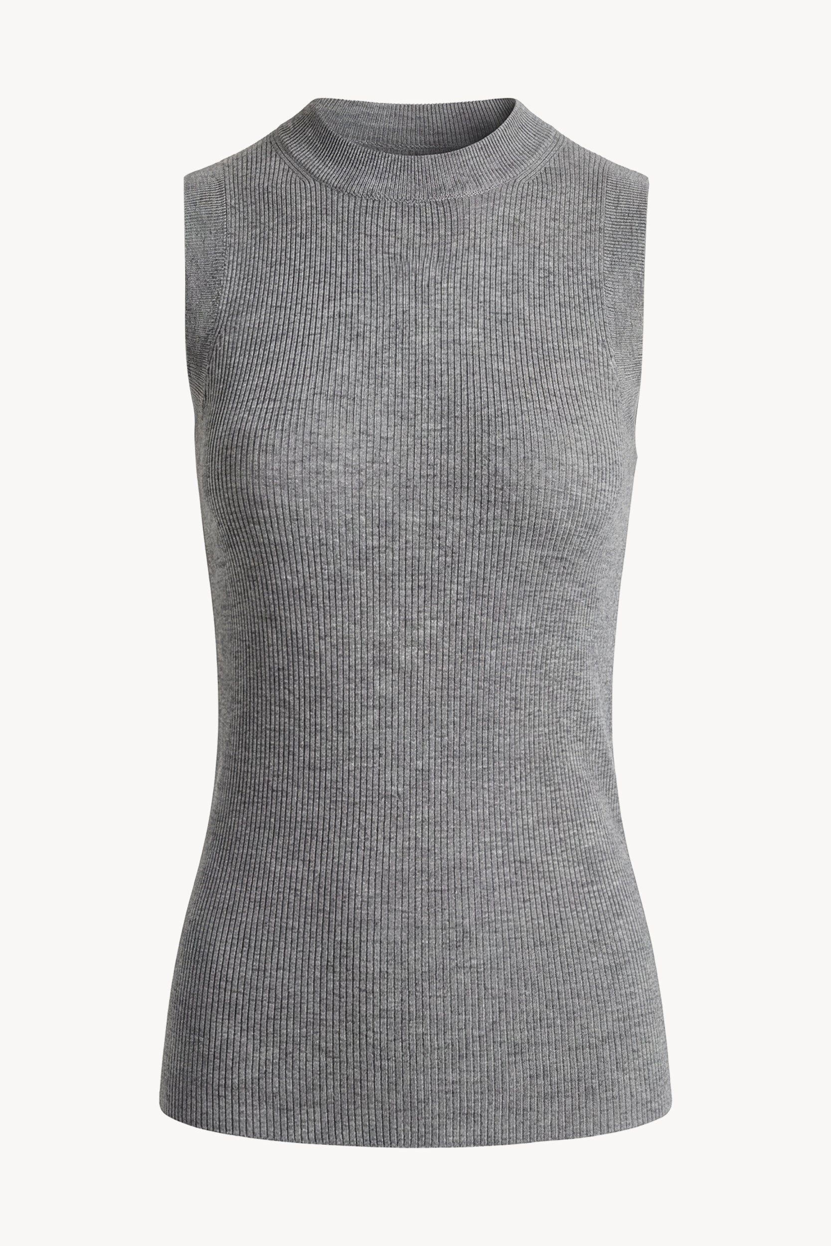 Top in wool and silk Light gray melange PINXIT S