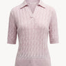 Polo shirt in mohair and silk Light pink PINXIT S
