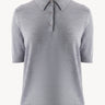 Polo in wool and silk Light gray melange PINXIT S