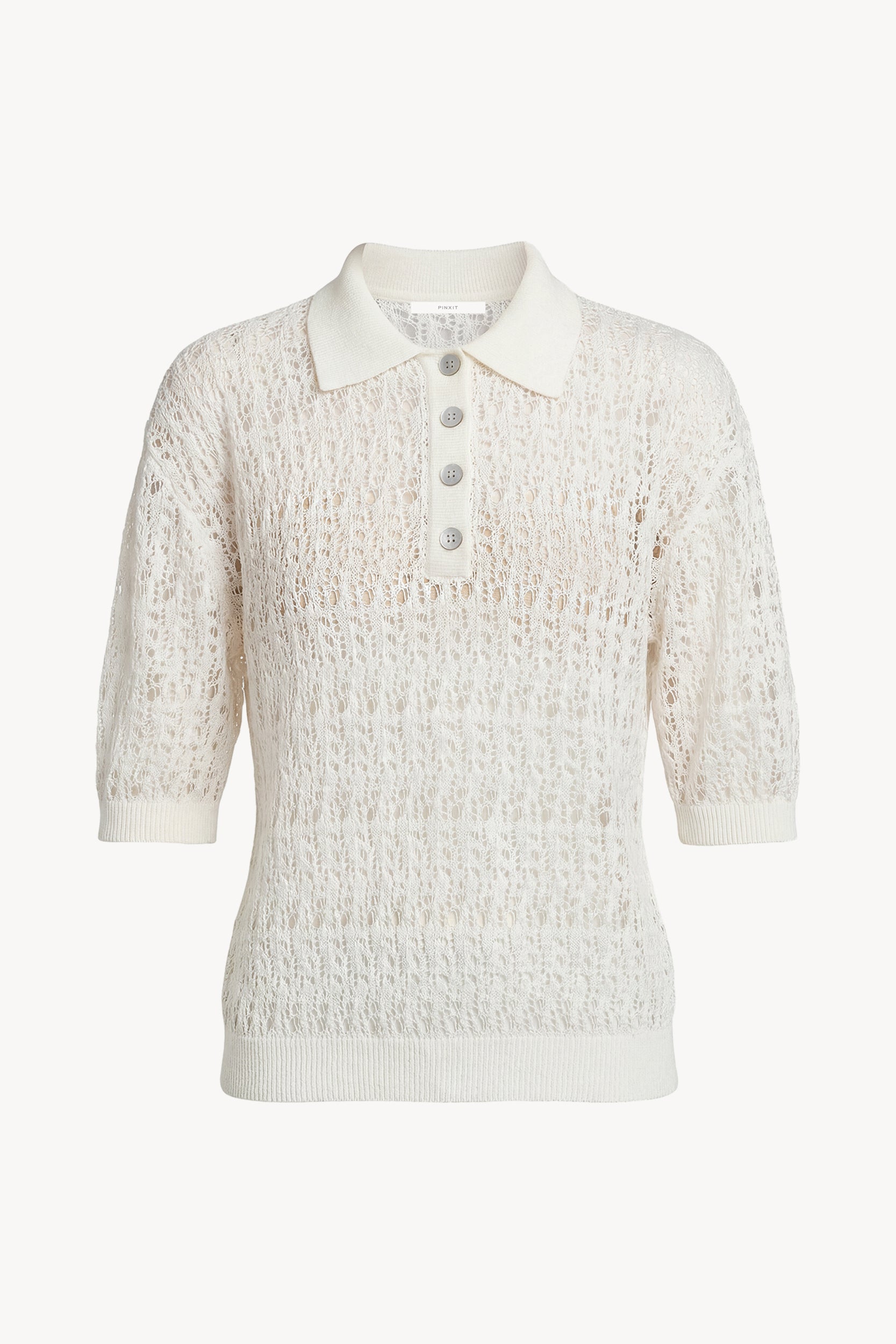 Linen polo shirt Ecru PINXIT S