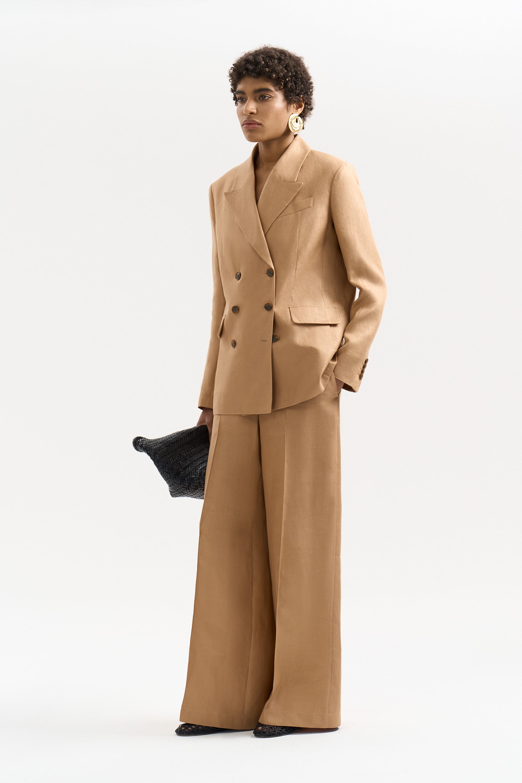 Linen double-breasted blazer PINXIT