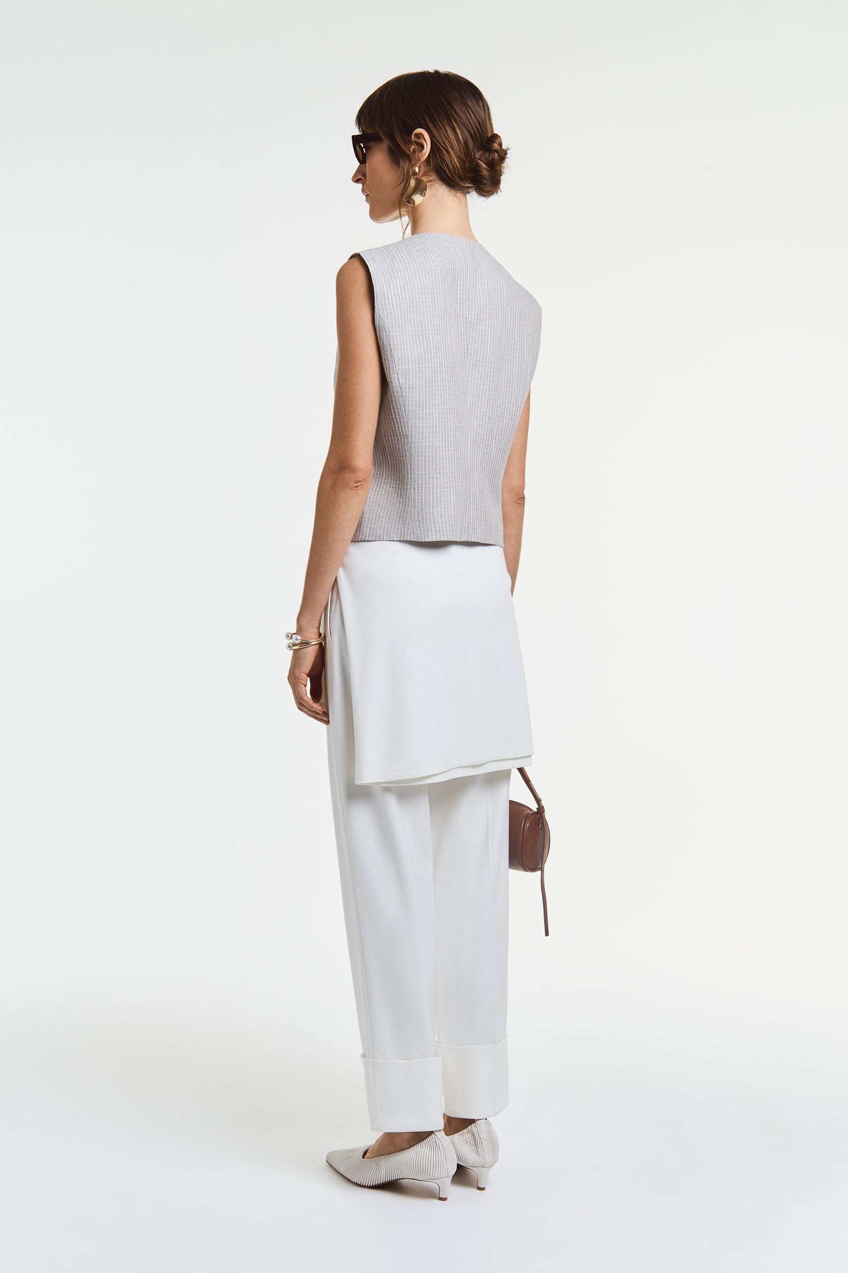 Textured striped linen gilet PINXIT