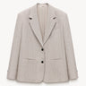Textured striped linen blazer Cocoa/Ecru PINXIT EU 36
