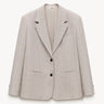 Textured striped linen blazer Cocoa/Ecru PINXIT EU 36