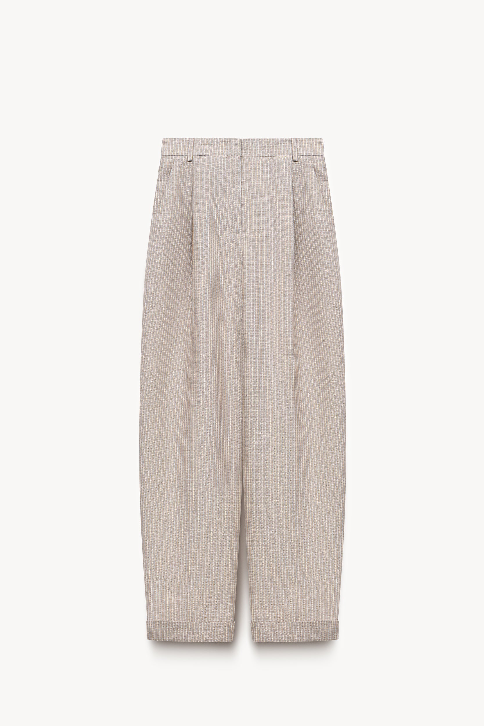 Textured striped linen trousers PINXIT