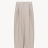 Textured striped linen trousers Cocoa/Ecru PINXIT EU 36