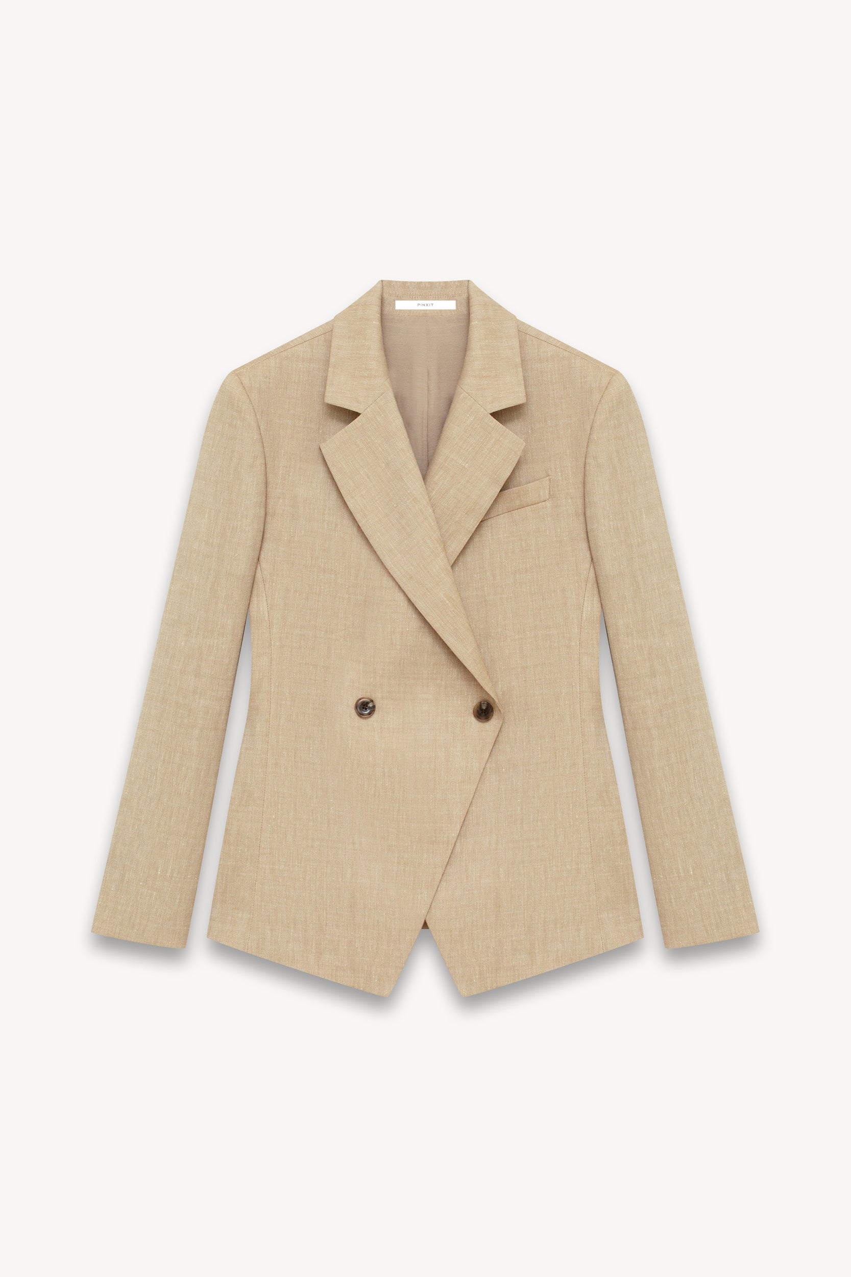 Herringbone linen blazer Beige PINXIT EU 36
