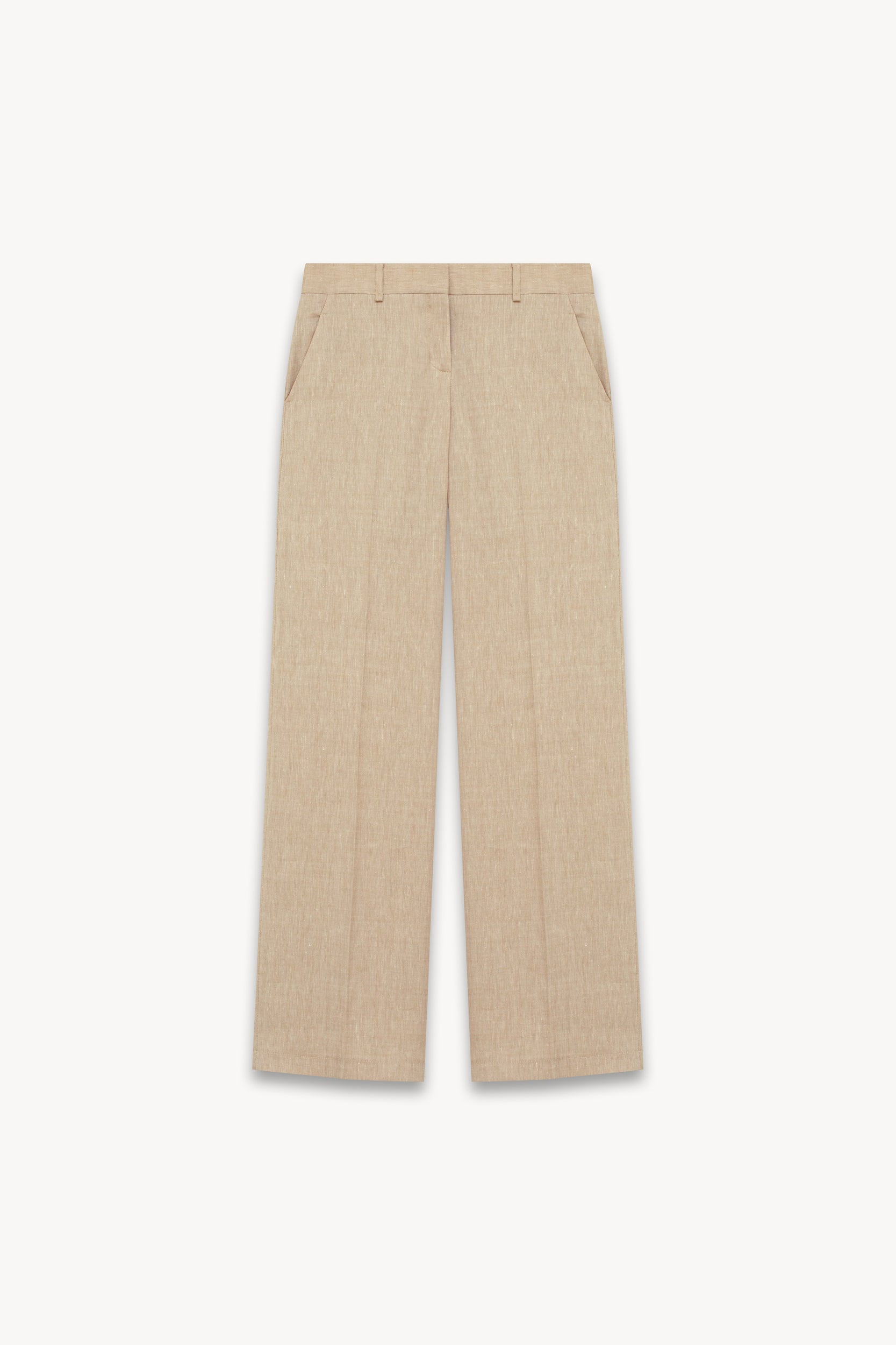 Herringbone linen trousers Beige PINXIT EU 36