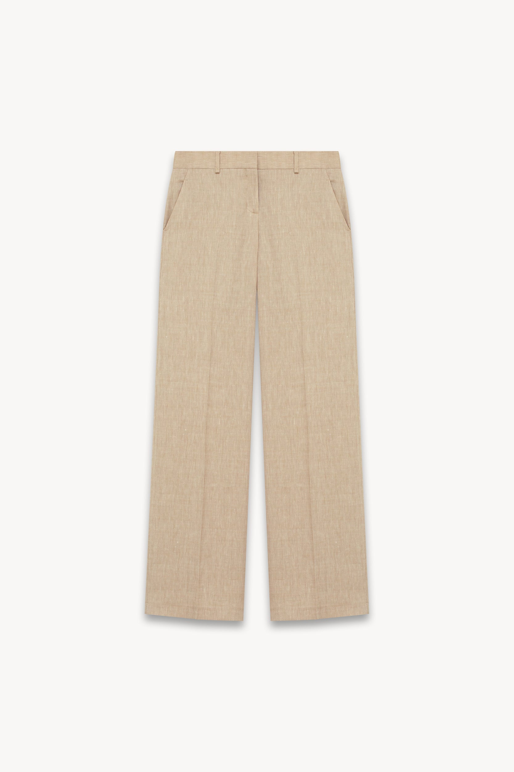 Herringbone linen trousers Beige PINXIT EU 36