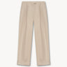 Turn-up hem linen trousers Beige PINXIT EU 34