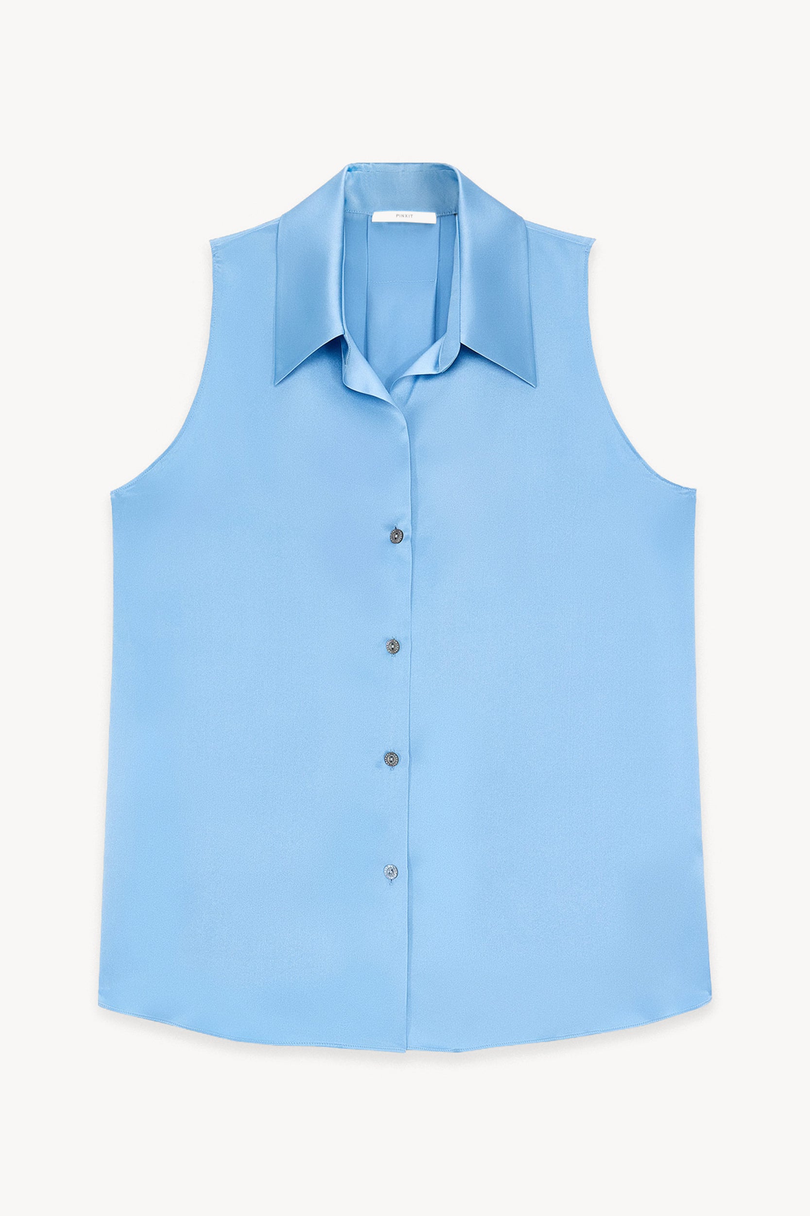 Sleeveless silk blouse Light blue PINXIT EU 36