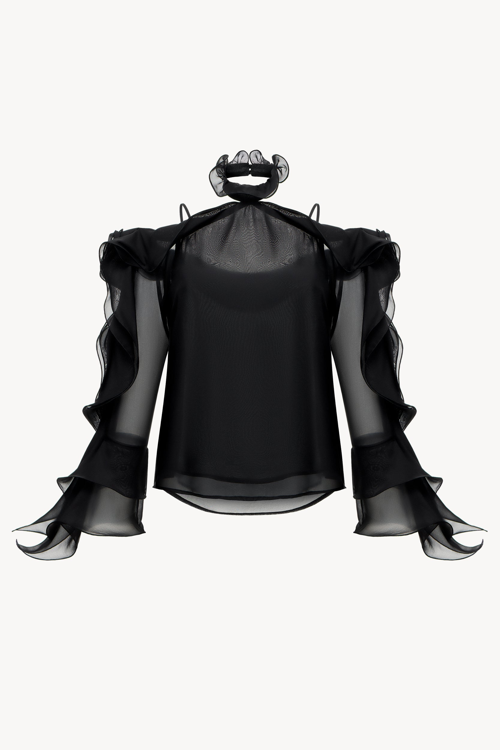 Off-shoulder ruffled silk blouse PINXIT