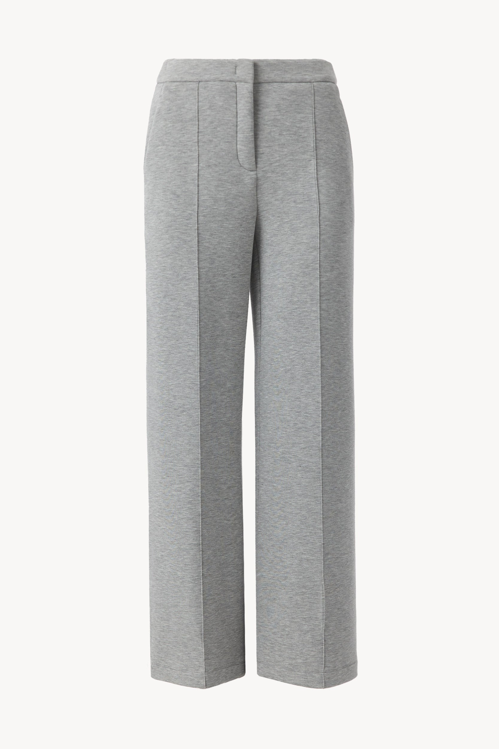 Knit trousers with creases Gray melange PINXIT XS